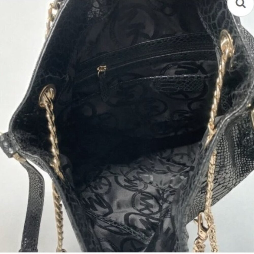 $398 Michael Kors Snakeskin Python Patent Leather… - image 6